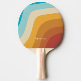 Raquete De Ping Pong Ondas Coloridas do Arco-Íris Personalizadas