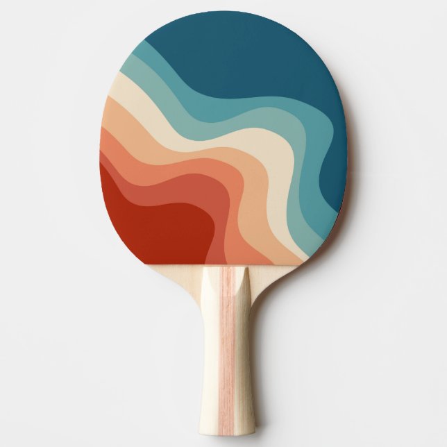 Raquete De Ping Pong Ondas de estilo retrô (Frente)
