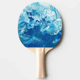Raquete De Ping Pong Ondas de Tinta Azul abstrato