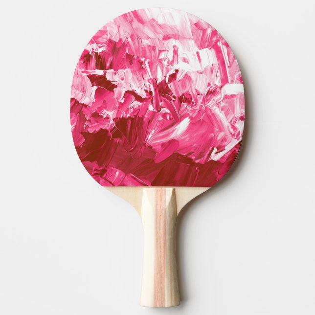 Raquete De Ping Pong Ondas de Tinta Rosa abstrato (Frente)