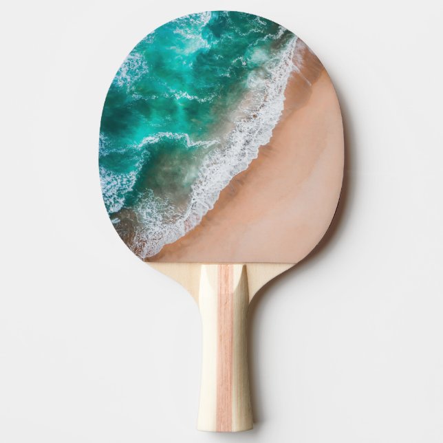 Raquete De Ping Pong Ondas em Sandy Beach (Frente)