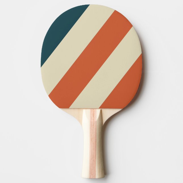 Raquete De Ping Pong Ondas Retrô Listras Negritas (Frente)