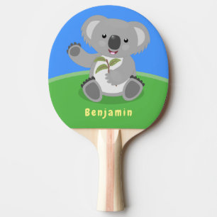 Raquete De Ping Pong Óptica de desenho animado, feliz e bonito