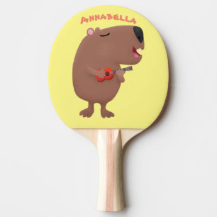 Raquete De Ping Pong Óptica desenho animado de capybara ukulele