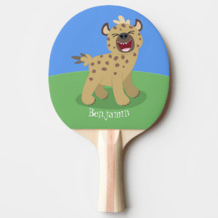 Raquete De Ping Pong Óptica hiena engraçada rindo ilustração de desenho