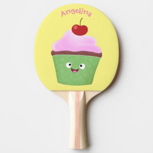 Raquete De Ping Pong Óptica ilustração do desenho animado do cupcake