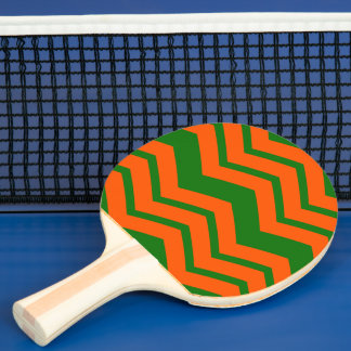 Raquete De Ping Pong Orange Green Chevron Zigzag Design