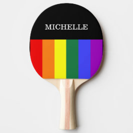 Raquete de Ping-Pong Orgulho Gay Rainbow
