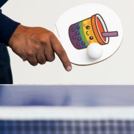 Raquete De Ping Pong Orgulho LGBTQ+ do Rainbow Bubble Tea