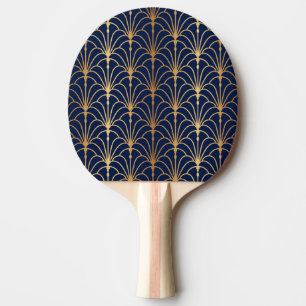 Raquete De Ping Pong Oriental Elegance: Padrão do ventilador do Ouro