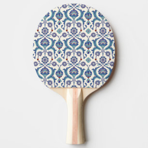 Raquete De Ping Pong Ornamento Floral: Padrão Árabe Tradicional.