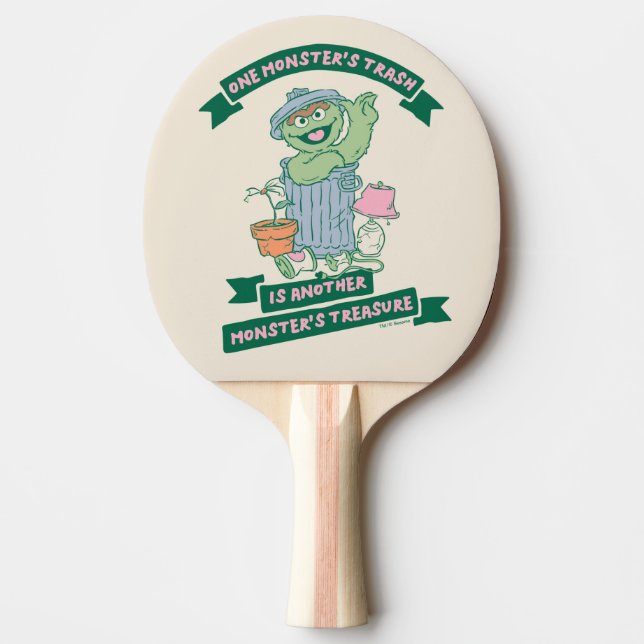 Raquete De Ping Pong Oscar, o Grouch | Monster Treasure Graphic (Frente)