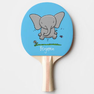 Raquete De Ping Pong Ótima ilustração de desenho animado de elefante be