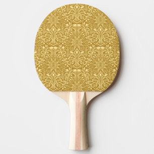 Raquete De Ping Pong Ouro Damasco - Padrão Floral Barroco