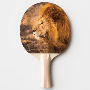 Raquete De Ping Pong Ouro de Pintura do Leão