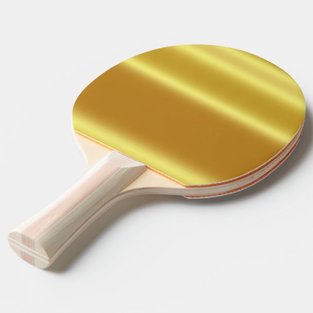 Raquete De Ping Pong Ouro do falso, brilho, metálico, amarelo, dourado, (Frente inclinada)