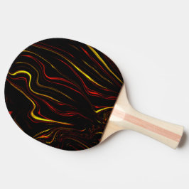 Raquete De Ping Pong Ouro vermelho ondulado, longos traços sobre fundo