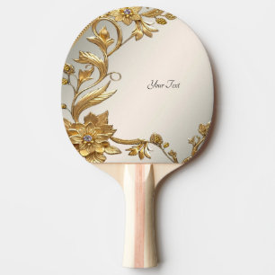 Raquete De Ping Pong Ouro Wavy Deixa Pino Pino Floral
