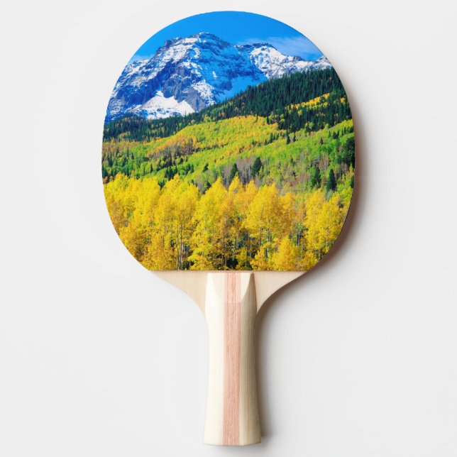 Raquete De Ping Pong Outono nas Montanhas Rochosas (Frente)