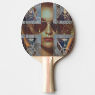 Raquete De Ping Pong Pá abstrata de Pong do sibilo da mulher