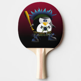 Raquete De Ping Pong Pá azul de Pong do sibilo do pinguim da anarquia