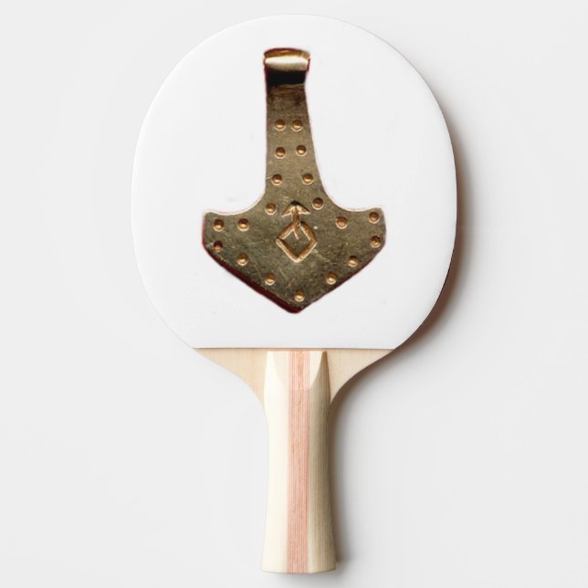 Raquete De Ping Pong Pá branco Dourado Thor Hammer (Frente)