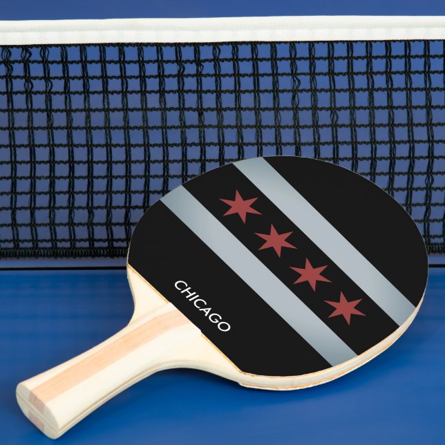 Raquete De Ping Pong Pá de pingue-pongue mesa da bandeira de Chicago (Insitu)