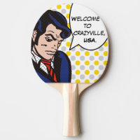 Pá de Pong do sibilo do pop art do homem do rock