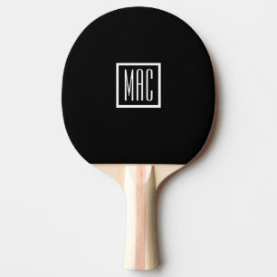 Raquete De Ping Pong Pá de Pong do sibilo do preto do monograma