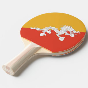Raquete De Ping Pong Pá do pong do sibilo com a bandeira de Bhutan