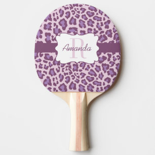 Raquete De Ping Pong Pá roxa de Pong do sibilo da lavanda do leopardo