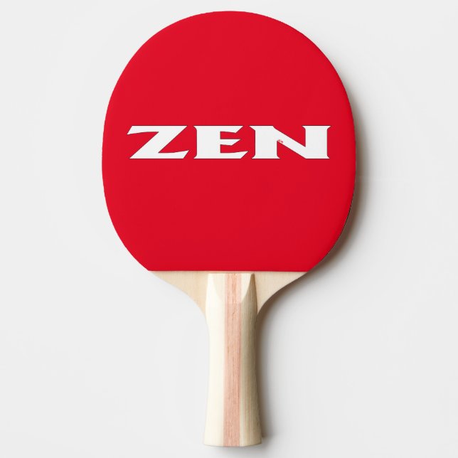 Raquete De Ping Pong Pá vermelho branco Zen (Frente)