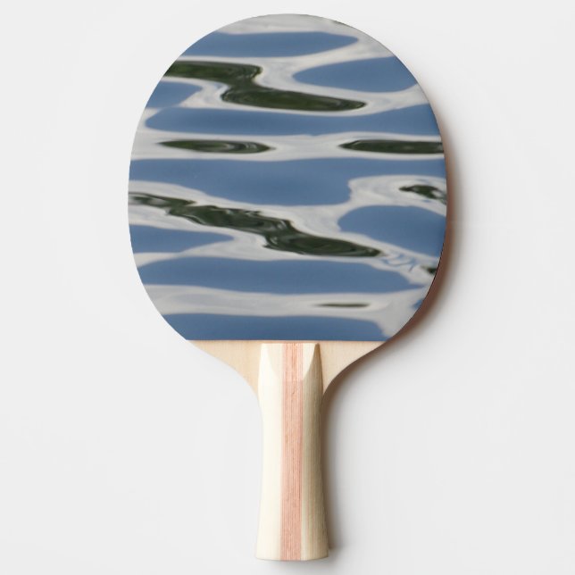 Raquete De Ping Pong Padrão Abstrato Azul E Branco (Frente)