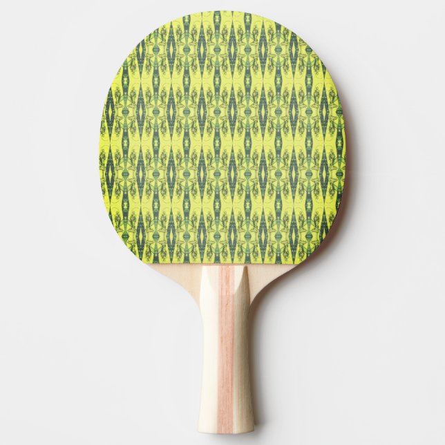 Raquete De Ping Pong Padrão amarelo e preto (Frente)