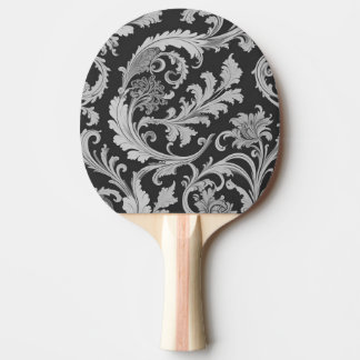 Raquete De Ping Pong Padrão Antiquado do Fleur Monocromático