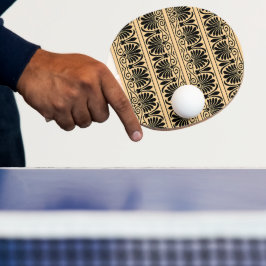 Raquete De Ping Pong Padrão Árabe Grego Mediterrâneo Marrom