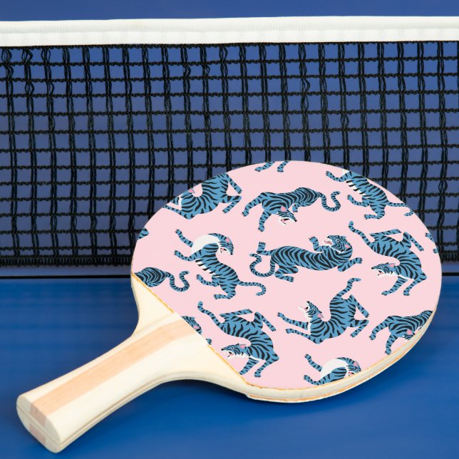 Raquete De Ping Pong Padrão Asiático de Tigre Azul (Insitu)