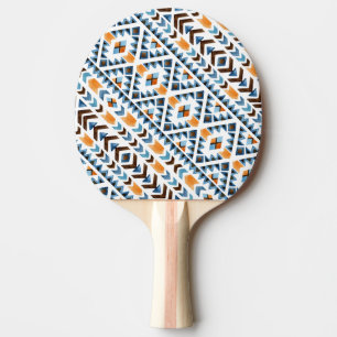 Raquete De Ping Pong Padrão aztec de aquarela cúbica