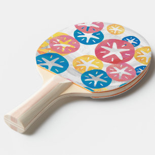 Raquete De Ping Pong Padrão Azul Amarelo Amarelo de Dólar de Areia