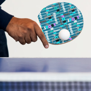 Raquete De Ping Pong padrão brilhante de texto de malhação desportiva