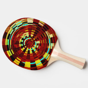 Raquete De Ping Pong Padrão Circular Amarelo Azul Vermelho Russo