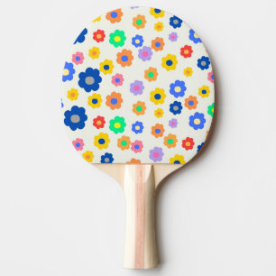 Raquete De Ping Pong Padrão Colorido de Indie de Flor Minúscula Y2K