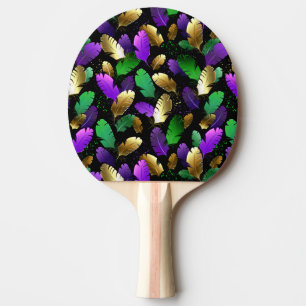 Raquete De Ping Pong Padrão contínuo com penas de Mardi Gras