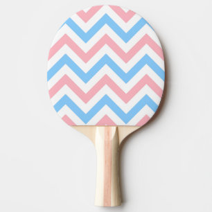 Raquete De Ping Pong Padrão Cor-de-rosa, Azul-Céu, Grande Chevron Branc