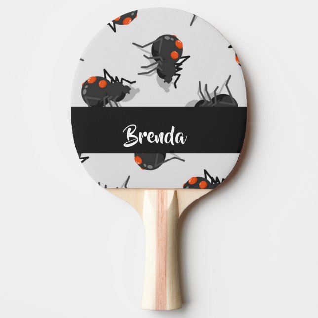 Raquete De Ping Pong Padrão da aranha viúva preta (Frente)