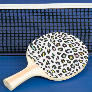 Raquete De Ping Pong Padrão da mancha-leopardo do Pastel