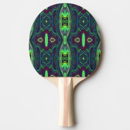 Raquete De Ping Pong Padrão de Abstrato de Retro, Vermelho e Azul