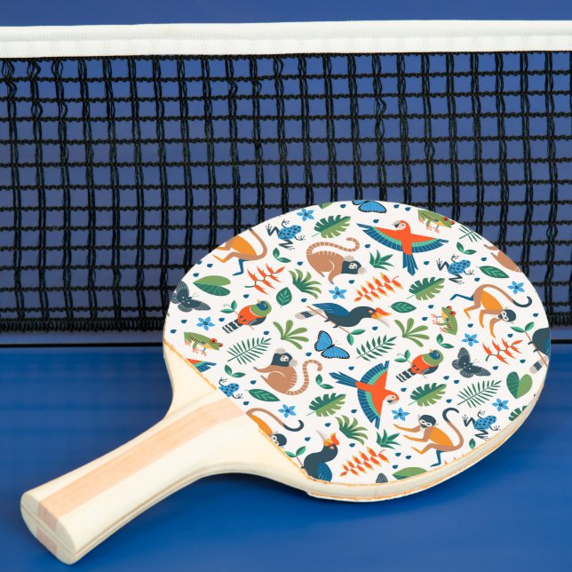 Raquete De Ping Pong Padrão de Animais da Floresta Tropical (Insitu)