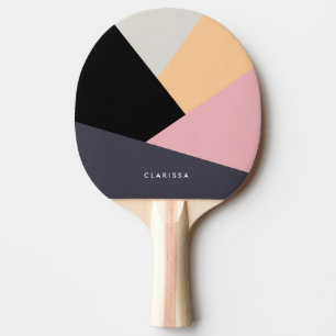 Raquete De Ping Pong Padrão de blocos de cor geométrica de abstrato m