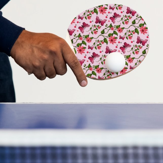 Raquete De Ping Pong Padrão de Borboleta Cereja Fofa, Fruta Kawaii Bril (Insitu)